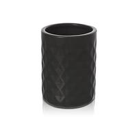 Inbagno Porta spazzolini Bagno Nero a Bicchiere, in Ceramica Colore Nero, Linea Cristal