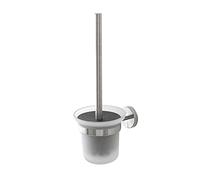 Inbagno Portascopino a Muro, in Vetro e Acciaio Inox Satinato Include Kit di Fissaggio, Serie Galassia