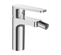 Inbagno Rubinetto Bidet Bagno, Miscelatore monocomando per Bidet, in Ottone Cromato, Design Squadrato, Inclusi Flessibili, Serie Recta