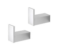 Inbagno Set 2 Appendini Porta Asciugamani E Accappatoi Con Corpo E Ganci In Alluminio Grigio Linea Accessori Bagno Sky, L 3 x P 6,5 x H 5,5 Cm, Con Fissaggi Inclusi