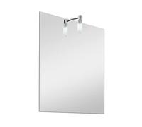Specchio bagno 50x60 cm reversibile con luce LED in vetro satinato