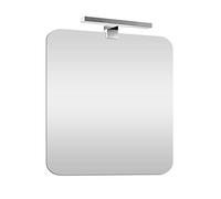 Inbagno Specchio bagno con luce Led 60x90 cm, installazione reversibile, lampada 30 cm a risparmio INCLUSA (Luce Naturale)