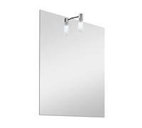Inbagno Specchio con Lampada LED 50x70 Reversibile, Completa di Luce LED a Risparmio energetico, Luce Naturale (Stile 5)