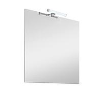 Inbagno Specchio con Lampada LED 60x80 Reversibile, Completa di Luce LED 30 cm a Risparmio energetico, Luce Naturale (Lampada cromata)