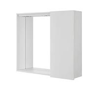 Inbagno Specchio con mobiletto, Bianco Lucido, a Una Anta, Completo di faretti LED e mensola in Vetro Way