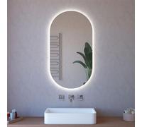 Inbagno Specchio ovale LED 62x110 cm con illuminazione perimetrale e installazione reversibile, a filo lucido con spessore 4 mm