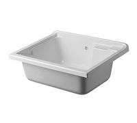Inbagno Vasca lavatoio Lavanderia, 75x60 cm, in termoformatura Bianco, Ideale per Esterno