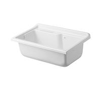 Inbagno Vasca lavatoio Lavanderia, 80x50 cm, in termoformatura Bianco, Ideale per Esterno (Vasca)