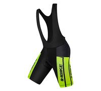 INBIKE Pantaloncini con Bretelle MTB Uomo Asciugatura Rapida Pantaloncini Estivi Traspirante per Ciclismo da Corsa All'aperto Ciclismo Biciclette Bici MTB(Verde,S)