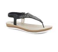 Inblu Ciabatta Donna, Sandali Infradito con Strass ed Elastico, Nero, 37 EU