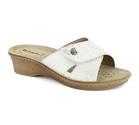 inblu - Ciabatte a fascia regolabile con strappo, Donna, bianco, 40