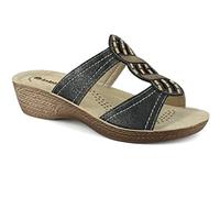 inblu Ciabatte avvolgenti Doppia Fascia e Strass, Sandali Donna, Nero, 39 EU