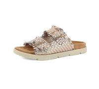 inblu Ciabatte Donna a Doppia Fascia Effetto Intrecciato e Cangiante con Fibbie, Rame, 37 EU