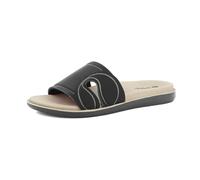 inblu Ciabatte Donna a Fascia Colorata con Disegno Logo, Suola Dual Density, Nero, 38 EU