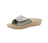 inblu Ciabatte Donna con Chiusura a Strappo e Inserto Elastico, Plantare Soffice e Anatomico, Argento, 36 EU