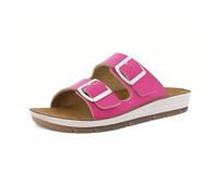 inblu Ciabatte Donna con Doppia Fascia e Fibbie Regolabili, Plantare in Vera Pelle Imbottito, Sandali, Azalea, 38 EU