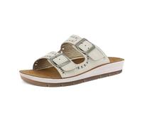 inblu Ciabatte Donna con Doppia Fibbia, Fiorellini e Strass, Plantare in Vera Pelle Imbottito, Sandali, Ghiaccio, 40 EU