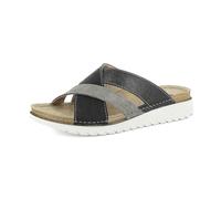 inblu Ciabatte Donna con Doppio Incrocio Effetto Cucito, Sottopiede in Pelle Imbottito, Sandali, Nero, 36 EU