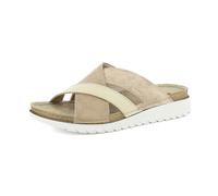 inblu Ciabatte Donna con Doppio Incrocio Effetto Cucito, Sottopiede in Pelle Imbottito, Sandali, Sabbia, 38 EU