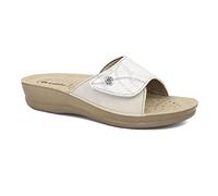 Inblu Ciabatte Donna da Casa con Fascia Regolabile a Strappo, Bianco, 36 EU