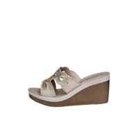 inblu Ciabatte Donna Estive Comode Pantofole Tacco Zeppa Scarpe Slip On Brillantini Eleganti AS0031 (Platino, 40)