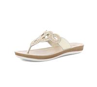 inblu Ciabatte Donna Infradito con Decoro Traforato e Strass, Plantare Imbottito, dal 35 al 41, Platino, 37 EU