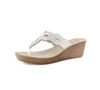 inblu Ciabatte Donna Infradito con Zeppa e Strass, Plantare in Vera Pelle, dal 35 al 41, Sandali, Ghiaccio, 40 EU