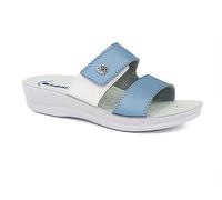 inblu Ciabatte Donna regolabili da chiusura a Strappo con plantare in morbida ecopelle imbottita e suola Antishock (AZZURRO, numeric_40)