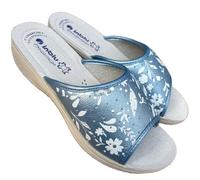 inblu Ciabatte donna sanitarie aperte AZALEA pianta anatomica comoda sottopiede SOFT ricoperto in pelle sandali (azzurro, Sistema Taglie Calzature EU, Adulto, Donna, Numero, Media, 40)