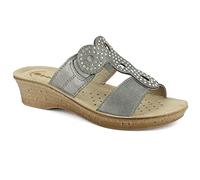 inblu Ciabatte Doppia Fascia con Elastico, Sandali Donna, Grigio, 40 EU