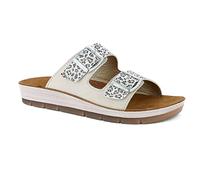 inblu - Ciabatte doppia fascia dettaglio leopardato, Donna, sabbia, 36