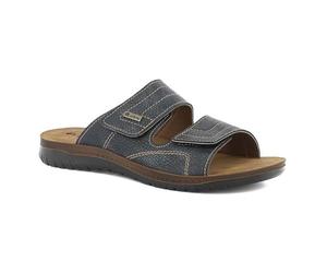 inblu Ciabatte estive Uomo doppia fascia con pratico strappo Plantare in Vera Pelle (BLU, numeric_40)