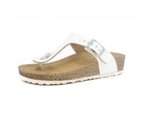 inblu Ciabatte Infradito Donna Colorate con Fibbia Regolabile, Plantare in Vera Pelle Imbottito e Tacco Rialzato, Bianco, 37 EU