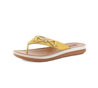 inblu Ciabatte Infradito Donna con Originale Catena, Plantare Imbottito in Ecopelle, Giallo, 37 EU