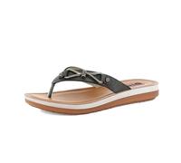 inblu Ciabatte Infradito Donna con Originale Catena, Plantare Imbottito in Ecopelle, Nero, 38 EU