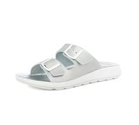 inblu Ciabatte Mare Donna Doppia Fascia con Fibbia Regolabile, 35/41, Sandali, Argento, 39 EU
