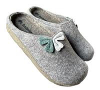 inblu ciabatte pantofole comfort invernali feltro donna BUNNY punta chiusa con decoro e sottopiede super SOFT (tortora deco soft, 36, Sistema Taglie Calzature EU, Adulto, Donna, Numero, Media, 36)