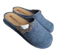 inblu ciabatte pantofole comfort invernali in feltro donna GIRASOL punta chiusa e plantare estraibile e decoro (celeste e decoro, 37, Sistema Taglie Calzature EU, Adulto, Donna, Numero, Media, 37)