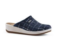 Inblu Ciabatte/Pantofole Donna Con Motivo a Quadretti e Zeppa - 004 (Blue)