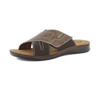 inblu Ciabatte Uomo con Incrocio e Chiusura a Strappo, Plantare in Vera Pelle, Marrone, 42 EU