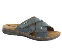 inblu Ciabatte Uomo Estivi a Strappo Pantofole da Estate per Casa Mare Spiaggia Scarpe Slip on Sandali Comodi in Vera Pelle Morbido ID0007 (Blu,42)
