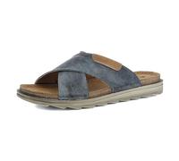 inblu Ciabatte Uomo in Ecopelle a Fasce Incrociate con Plantare in Vera Pelle, Fascia, Blu, 42 EU