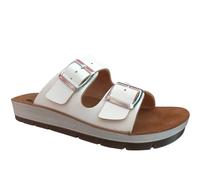 Inblu Cp000042 Giallo Bianco Ciabatte Estive Regolabili 2 Fibbie Zeppa Fascia