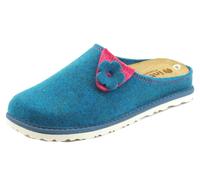 InBlu CS000032 Royal Blu Pantofole per Donna in lana cotta sottpiede in pelle