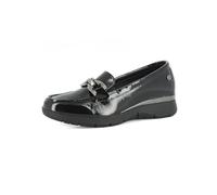 inblu Donna Lucidi con Fibbia, Mocassino con Inserto Elastico, Nero, 39 EU