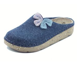 InBlu ED000028 Avio Pantofole per Donna in lana cotta blu
