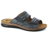 inblu IDRO Ciabatta Uomo Doppio Strappo Sottopiede Pelle Imbottito Tacco 3 CM Articolo ID-2 (Blu, 44)