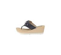 Inblu Ciabatte Donna Infradito con Zeppa e Catena, Nero, 40 EU Stretta
