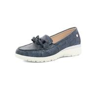 inblu Mocassini Donna Elasticizzati Slip On Effetto Pitonato con Catena, Blu, 37 EU