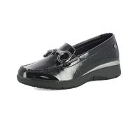 inblu Mocassini Donna Lucidi con Morsetto, Stile Classico, Tomaia in Ecopelle, Nero, 37 EU